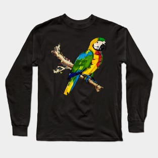 Color Abstract Expressionist Parrot Long Sleeve T-Shirt